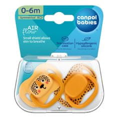 Canpol BABIES Set symetrických silikónových cumlíkov BabiesBoo 0-6m 2ks oranžový