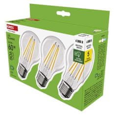 EMOS LED žiarovka Filament A60 A CLASS/ E27 / 3,8 W (60 W) / 806 lm / neutrálna biela