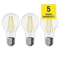 EMOS LED žiarovka Filament A60 A CLASS/ E27 / 3,8 W (60 W) / 806 lm / neutrálna biela