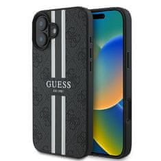 Guess Originálny pevný kryt 4G Printed Stripes MagSafe GUHMP16MP4RPSK pre iPhone 16 Plus čierny