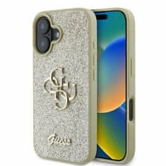 Guess Originálny zadný kryt Fixed Glitter Big 4G GUHCP16SHG4SGD pre iPhone 16 zlatý