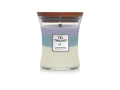 Woodwick WoodWick vonná sviečka s dreveným knôtom Trilogy sviečka stredná Calming Retreat 275 g