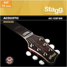 Stagg AC-12st-BR, sada strún pre 12-tich strunovú gitaru, extra-light