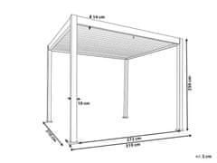 Beliani Záhradná pergola 310x310 cm Čierna FORNOLI