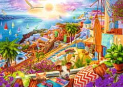 Trefl Puzzle Premium Plus Tea Time: Návšteva Santorini 1000 dielikov