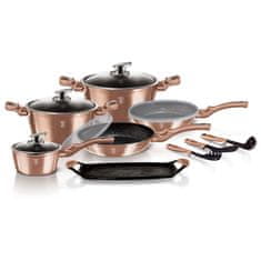 Berlingerhaus GRANITE POT SET BH-7124 ROSE GOLD 18 EA.