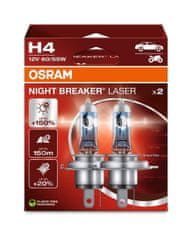 Osram OSRAM H4 12V 60/55W P43t NIGHT BREAKER LASER plus 150% viac svetla 2ks 64193NL-2HB