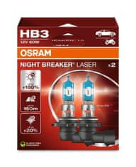 Osram OSRAM HB3 12V 60W P20d NIGHT BREAKER LASER plus 150% viac svetla 2ks 9005NL-2HB