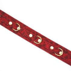 Liebe Seele Liebe Seele Ukiyo-e Luxury Collar & Leash (Red Rosy), sexy kožený obojok s vodítkom