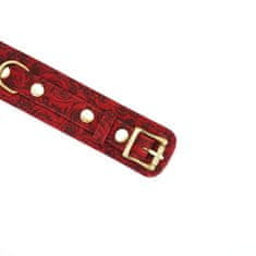 Liebe Seele Liebe Seele Ukiyo-e Luxury Collar & Leash (Red Rosy), sexy kožený obojok s vodítkom