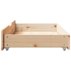 Vidaxl Zásuvky pod posteľ s kolieskami 2 ks 95x55x16 cm, borovica