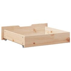 Vidaxl Zásuvky pod posteľ s kolieskami 2 ks 75x55x16 cm borovica