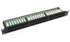 DATACOM Patch panel 19" UTP 48 port CAT5E LSA 1U BK (6x8p)