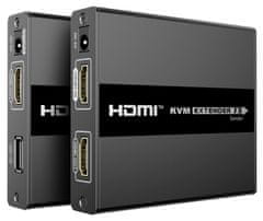 PremiumCord HDMI KVM extender s USB na 60m cez jeden kábel Cat5/6, bez oneskorenia