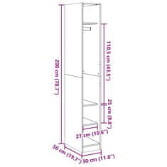 Petromila vidaXL Šatník sivý sonoma 30x50x200 cm kompozitné drevo