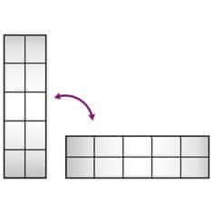 Vidaxl Nástenné zrkadlo čierne 30x100 cm obdĺžnikové železné