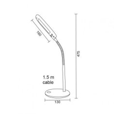 ACA Lightning LED stolný lampička s vypínačom BAZ 5W/230V/4000K/340Lm/120°/IP20, sivá