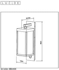 LUCIDE CLAIRETE vonkajšiu nástenné LED svietidlo 15W/3000K/650Lm/IP54/PIR