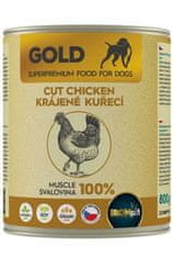 IRONpet Gold Dog Kuracia krájaná svalovina, konzerva 800 g