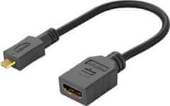 PremiumCord Flexi adaptér HDMI Typ A samica - micro HDMI Typ D samec pre ohybné zapojenie