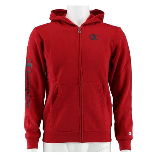 Champion Mikina červená 156 - 167 cm/XL Full Zip C-logo