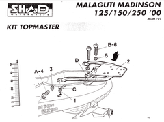 SHAD Montážna sada pre Horný kufor Top master M0M19T MALAGUTI Madinson