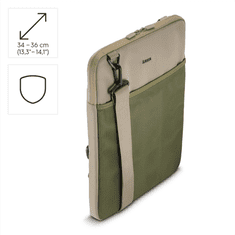 HAMA To Go, obal na notebook, pre uhlopriečku 34-36 cm (13,3-14,1&quot;), popruh na rameno, béžový/zelený