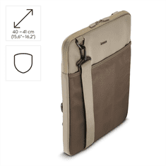 HAMA To Go, obal na notebook, pre uhlopriečku 40-41 cm (15,6-16,2&quot;), popruh na rameno, béžový/hnedý