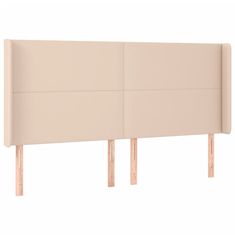 Vidaxl Čelo postele kapučínové 203x16x118/128 cm umelá koža