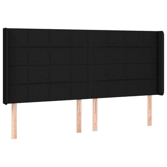 Vidaxl Čelo postele s LED čierne 163x16x118/128 cm látka