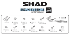 SHAD Montážna sada pre Horný kufor Top master S0SV66ST SUZUKI SV 650 ‘16