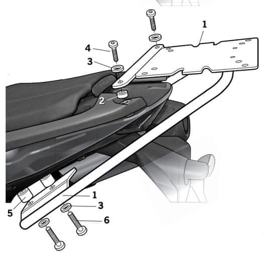 SHAD Montážna sada pre Horný kufor Top master T0TG13ST TRIUMPH TIGER SPORT 1050 ‘13