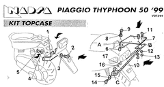 SHAD Montážna sada pre Horný kufor Top master V0T59T Piaggio/Vespa TPH 50 Typhoon (94–16)