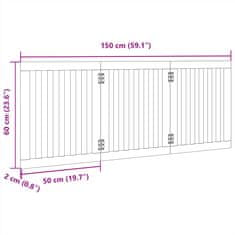 Vidaxl Brána pre psa skladacia 3 panely 150 cm topoľové drevo