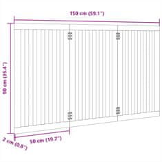 Vidaxl Brána pre psa skladacia 3 panely 150 cm topoľové drevo