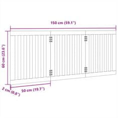 Vidaxl Brána pre psa skladacia 3 panely biela 150 cm topoľové drevo