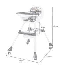 iMex Toys iMex Jedálenská stolička 3 v 1 Easy čierna