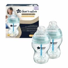 Tommee Tippee CTN Dojčenská Flaša ADVANCED ANTI-COLIC pomalý prietok, 260 ml 0m+, 2ks