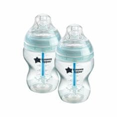 Tommee Tippee CTN Dojčenská Flaša ADVANCED ANTI-COLIC pomalý prietok, 260 ml 0m+, 2ks