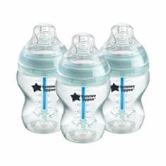 Tommee Tippee CTN Dojčenská Fľaša ADVANCED ANTI-COLIC pomalý prietok 3x260 ml, 0m+