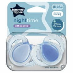 Tommee Tippee CTN Night Time, Silikónový cumlík nočný, 18-36m, 2ks