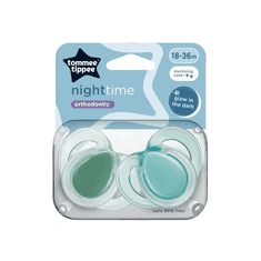 Tommee Tippee CTN Night Time, Silikónový cumlík nočný, 18-36m, 2ks