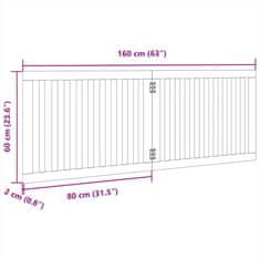 Petromila vidaXL Brána pre psa skladacia 2 panely biela 160 cm topoľové drevo