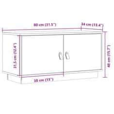 Vidaxl TV skrinka čierna 80x34x40 cm masívna borovica