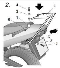 SHAD Montážna sada pre Horný kufor Top master K0ZR79ST KAWASAKI 750 ZR-7 (S) 7501999-2000