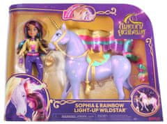 Spin Master Unicorn Academy Světelný jednorožec Wildstar 28 cm s panenkou Sophia 24 cm