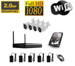 SAFETRONIK WiFi kamerový set s 4 WiFi IP Full HD kamerami (Bez HDD) - Longse