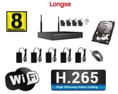 SAFETRONIK Wifi kamerový set 4 IP kamery 8Mpx IR 25M Longse (Bez HDD) - Longse