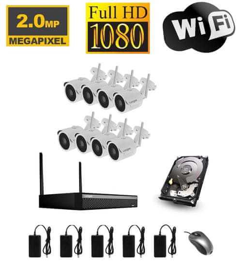 SAFETRONIK WiFi kamerový set so 8 WiFi IP Full HD kamerami (Bez HDD) - Longse