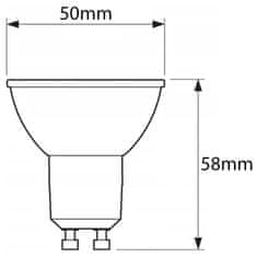 LUMILED 10x LED žiarovka GU10 3W = 25W 270lm 6500K Studená biela 120° Čierna